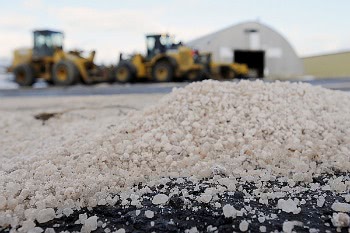 rock salt in processing facility