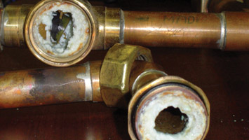 Hard water build up Hard water build up in home plumbing