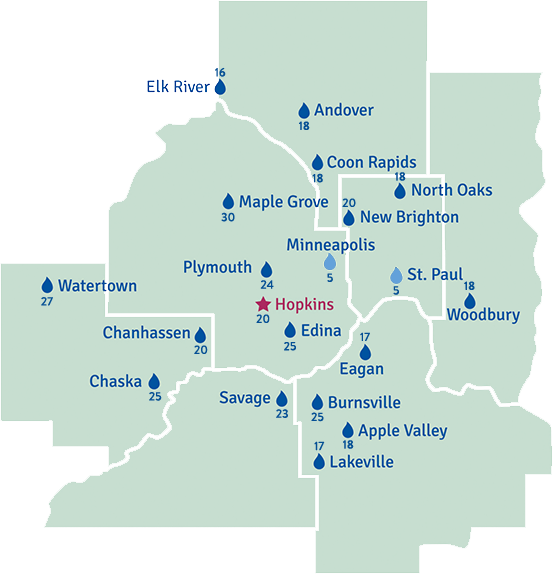 peterson salt and water treatment service area map