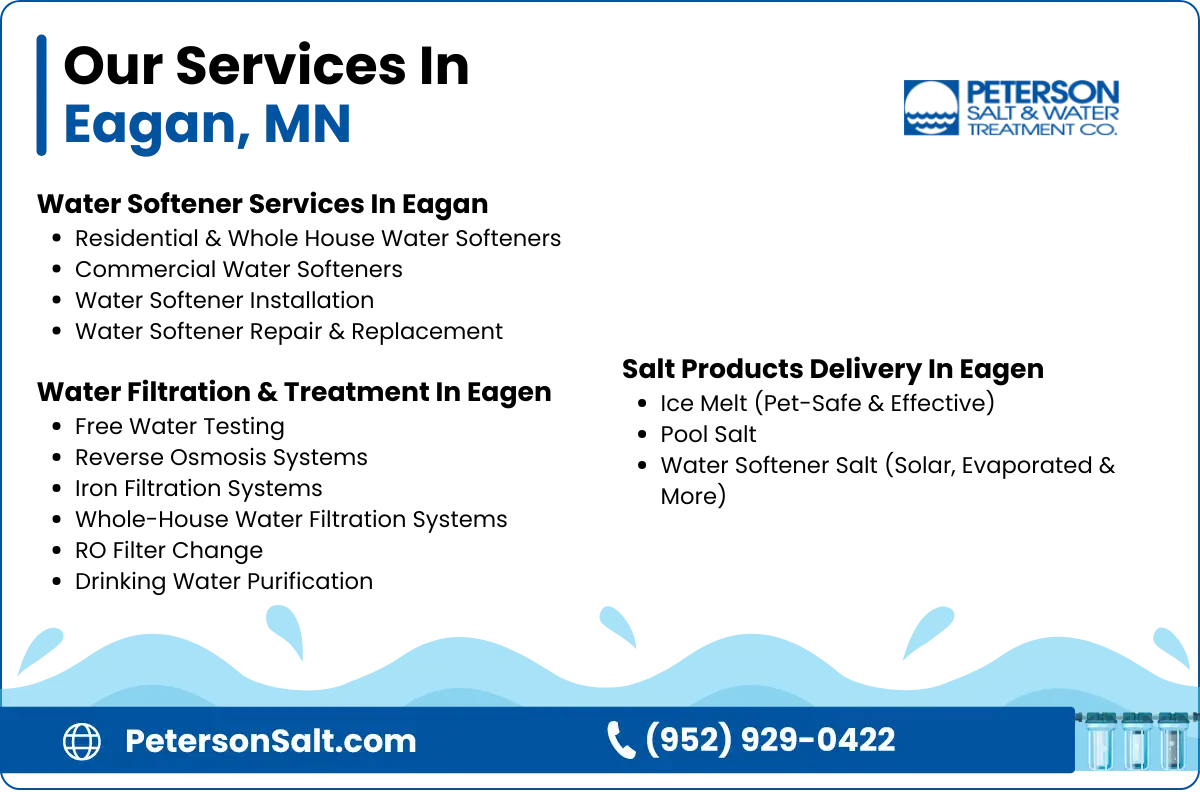 Water softener services and salt delivery in Eagan, MN