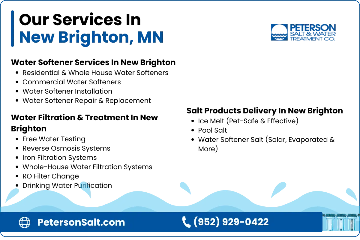 Water softener services and salt delivery in New Brighton, MN